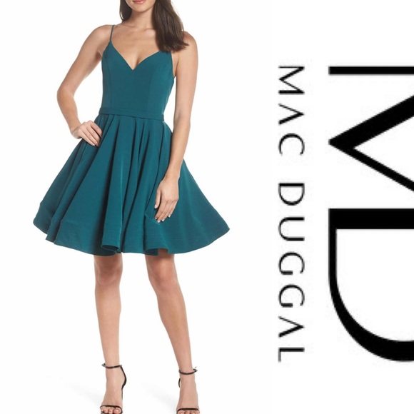 ieena for mac duggal fit & flare cocktail dress Cold Shoulder Panel Flare Dress (Mandarin Orange) – ELTWINE main image 0